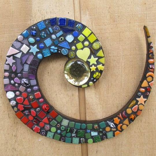 Mosaic Small Open Koru Rainbow